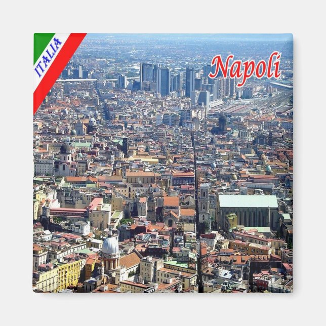 CMP054 NAPLES, Old Town, Campania Italy, Fridge Magnet (Front)