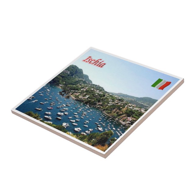 CMP062 ISCHIA, Port, Campania, Italy,  Ceramic Tile (Side)