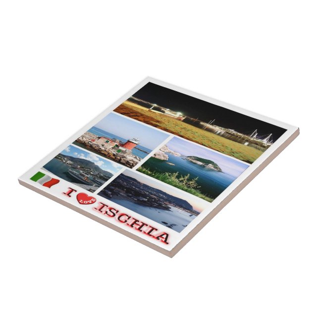 CMP067 ISCHIA I Love, Campania, Italy, Ceramic Tile (Side)
