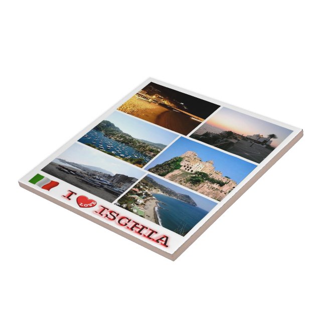 CMP068 ISCHIA I Love, Campania, Italy, Ceramic Tile (Side)