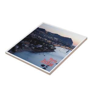 CMP076 ISCHIA, Forio at Twilight, Italy, Ceramic Tile
