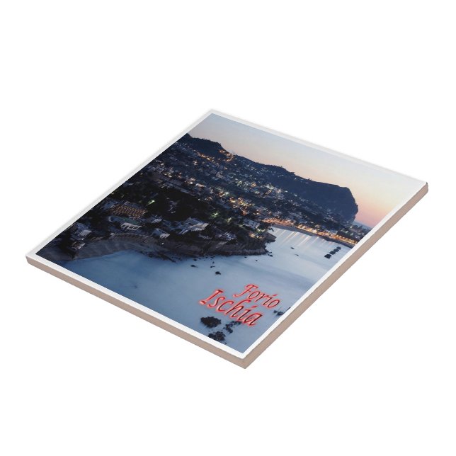 CMP076 ISCHIA, Forio at Twilight, Italy, Ceramic Tile (Side)