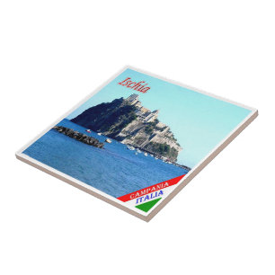 CMP086 ISCHIA, ARAGONESE Castle, Italy, Fridge Ceramic Tile