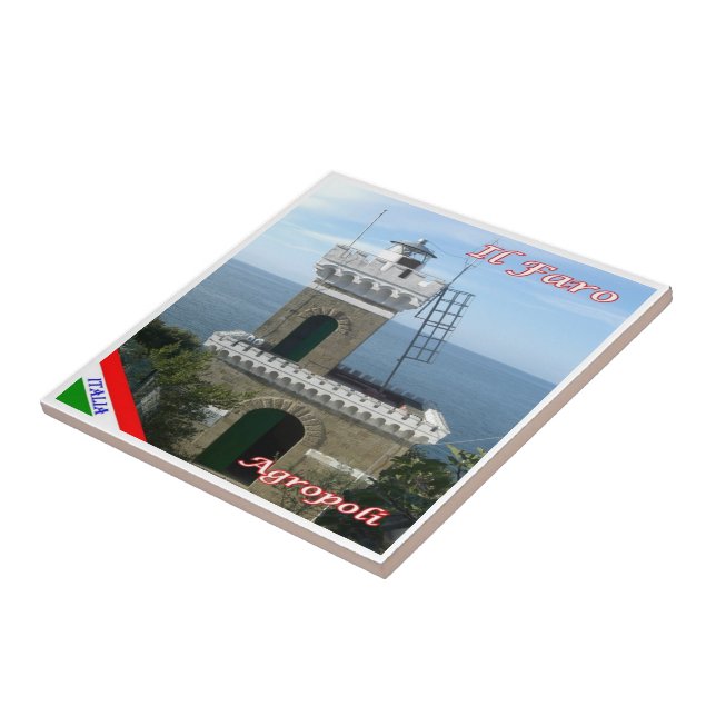 CMP130 AGROPOLI  SALERNO, The Lighthouse, Ceramic Tile (Side)