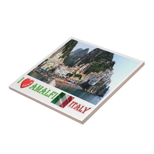 CMP136 AMALFI I Love, Italy, Ceramic Tile (Side)