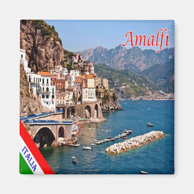 CMP139 AMALFI, Panorama, Italy, Fridge Magnet (Front)