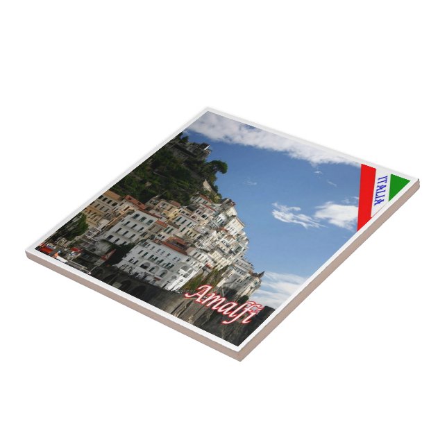 CMP142 AMALFI, Panorama, Italy, Ceramic Tile (Side)