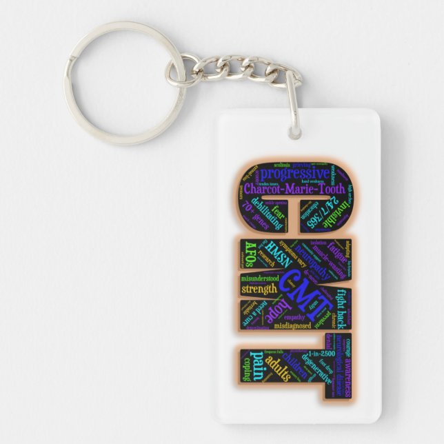 CMT Awareness Keychain (Word Cloud) (Front)