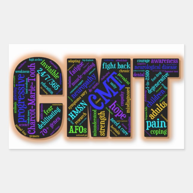 CMT Awareness Sticker (Word Cloud) (Front)