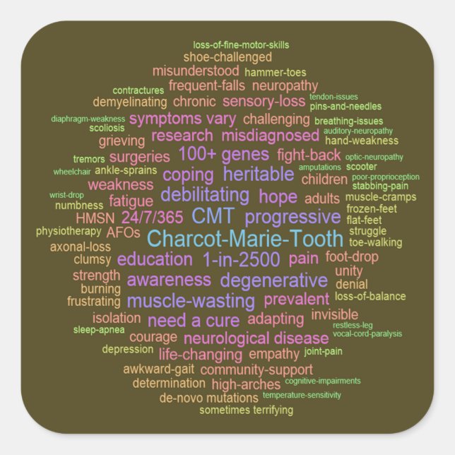 CMT Awareness Sticker (Word Cloud) (Front)