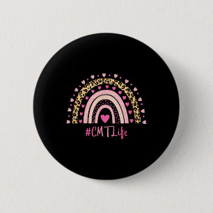 Cmt Nurse Leopard Print Boho Rainbow Nurse's Week 6 Cm Round Badge