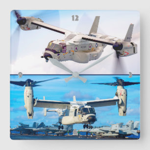 CMV-22B OSPREY SQUARE WALL CLOCK