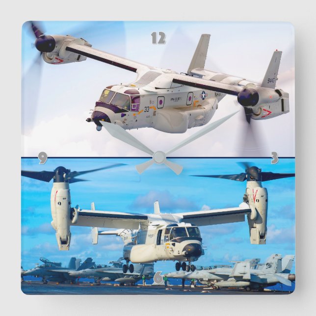 CMV-22B OSPREY SQUARE WALL CLOCK (Front)
