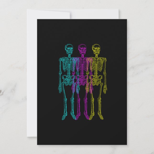 CMY Halftone Skeleton Graphic Illustration (Front)