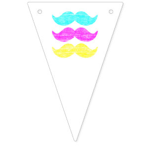 CMY Moustaches Bunting