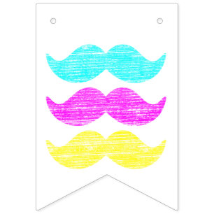 CMY Moustaches Bunting
