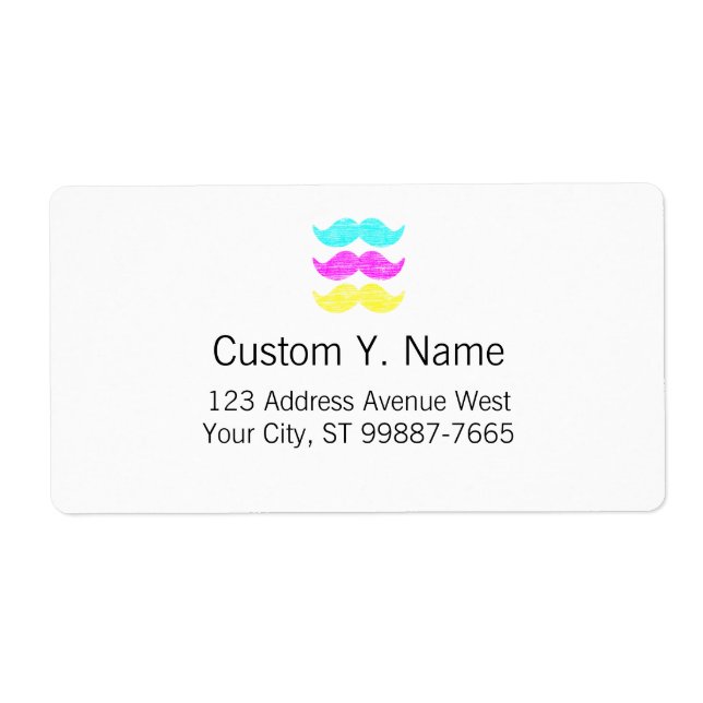 CMY Moustaches (letterpress style) (Front)