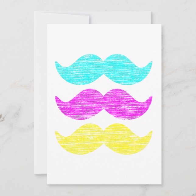 CMY Moustaches (letterpress style) (Front)