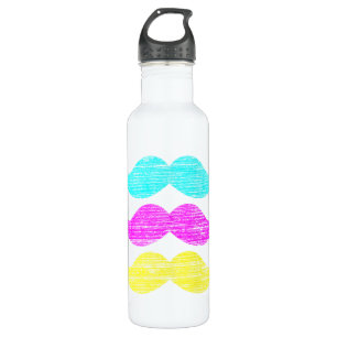 CMY Moustaches (letterpress style) 710 Ml Water Bottle
