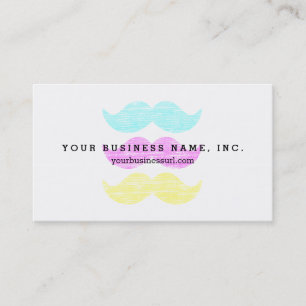 CMY Moustaches (letterpress style) Business Card