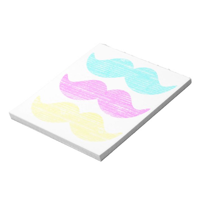 CMY Moustaches (letterpress style) Notepad (Rotated)