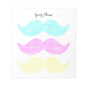 CMY Moustaches (letterpress style) Notepad