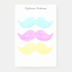 CMY Moustaches (letterpress style) Post-it Notes