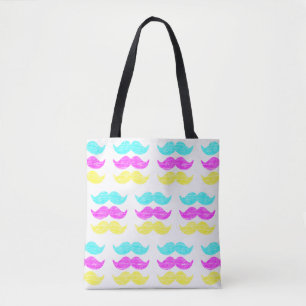 CMY Moustaches Tote Bag