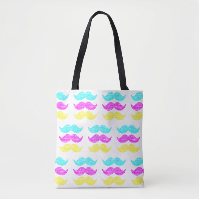 CMY Moustaches Tote Bag (Front)
