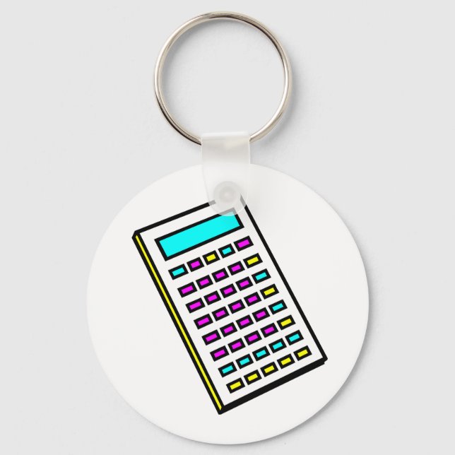 CMYK Calculator Retro Graphic Key Ring (Front)
