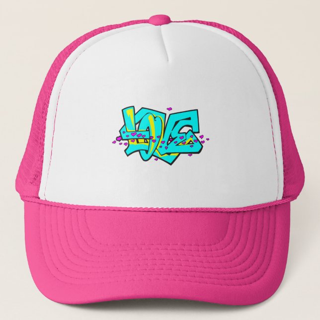 CMYK graffit LOVE word design Trucker Hat (Front)