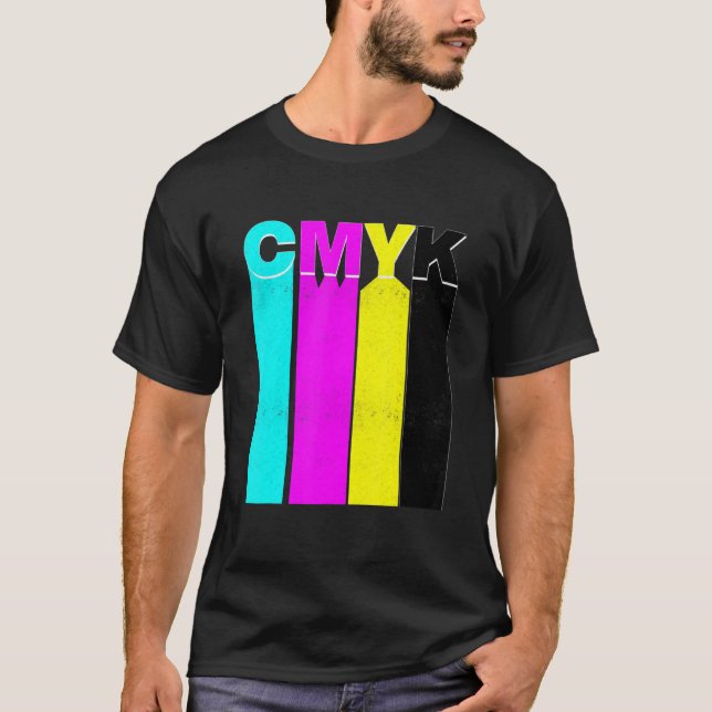 CMYK Graphic er Video Editor Colours T-Shirt (Front)