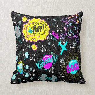 CMYK Hipster Comic Book Expressions Cushion