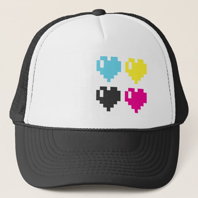 CMYK Pixel Hearts cap (Front)