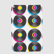 CMYK pop art vinyl records 80s style bright colors