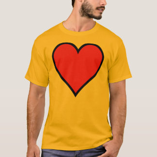 CMYK Red Heart with Black Border T-Shirt