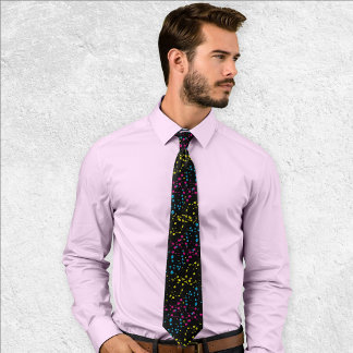 CMYK Splatter Cyan Magenta Yellow Black Printer's Tie