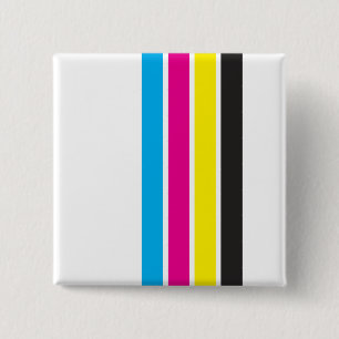 CMYK Stripes 15 Cm Square Badge