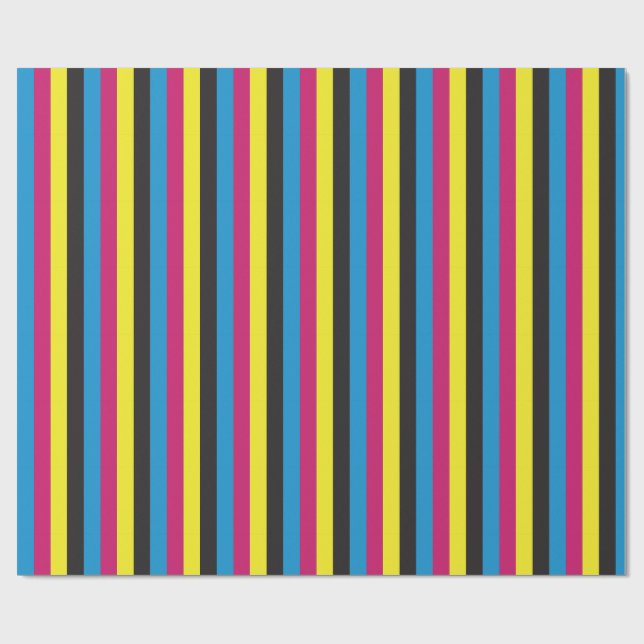 cmyk stripes background pattern graphic color cyan wrapping paper (Flat)