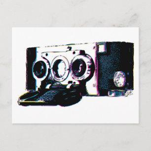 CMYK Vintage Camera Picture Pop Art Postcard