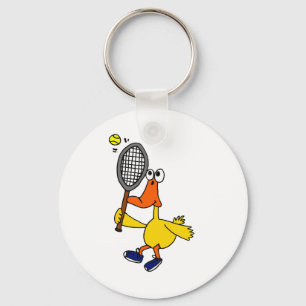 CN- Funny Duck Playing Tennis Key Ring
