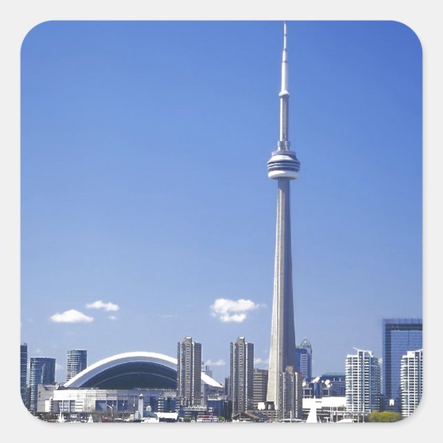 CN Tower and buildings in Toronto, Ontario, Canada Square Sticker (Front)