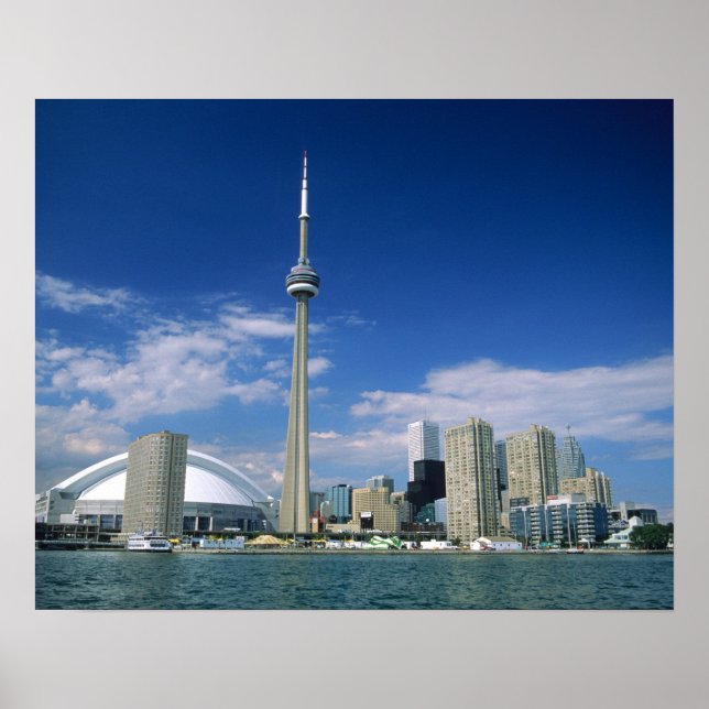 CN Tower and Skydome in Toronto, Ontario, Poster (Front)