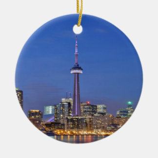 CN Tower in Toronto at night Ceramic Ornament