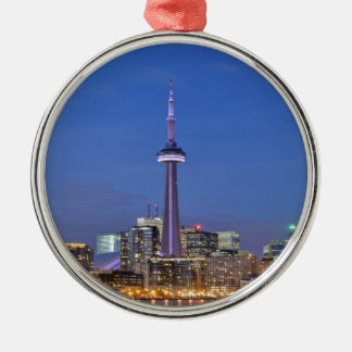 CN Tower in Toronto at night Metal Ornament