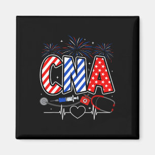 Cna 4th Of July American Flag Patriotic Usa Stetho Magnet