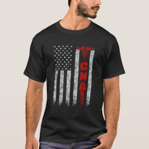 Cna American Flag Patriotic Pride Nurse T-Shirt