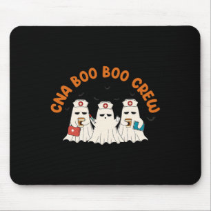 Cna Boo Boo Crew Nurse Retro Funny Ghost Halloween Mouse Pad