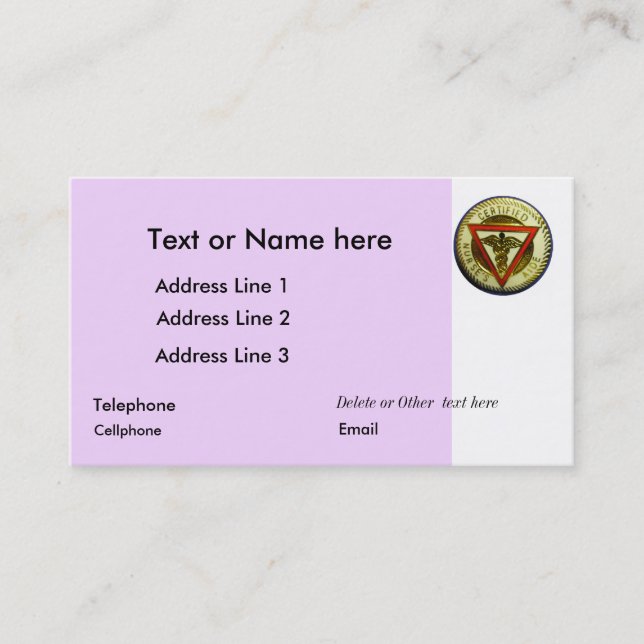 CNA business card template (Front)