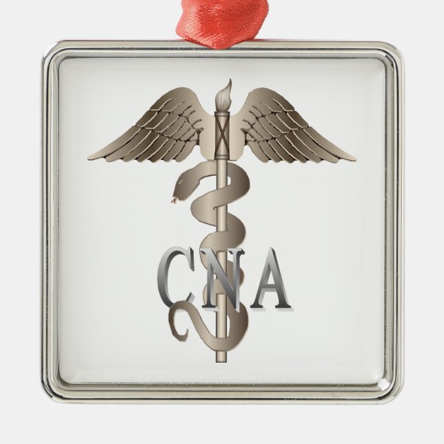 CNA Caduceus Metal Tree Decoration (Front)